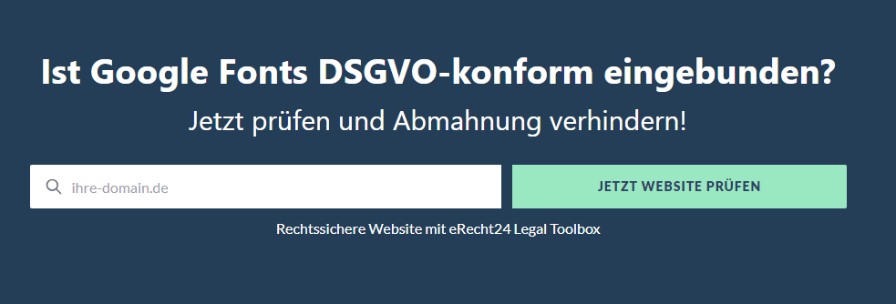 Screenshot des Google Fonts Scanners von eRecht24